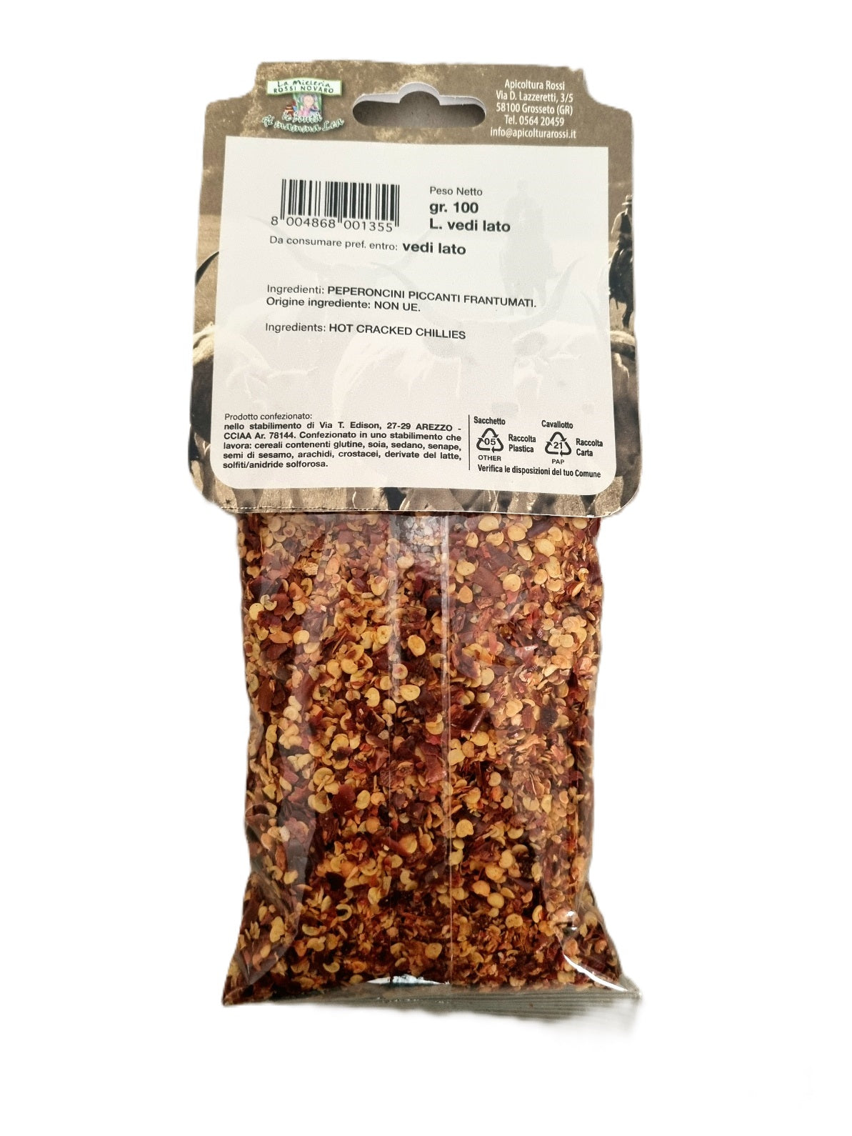 Getrocknete zerstoßene Chilischoten, 100 g