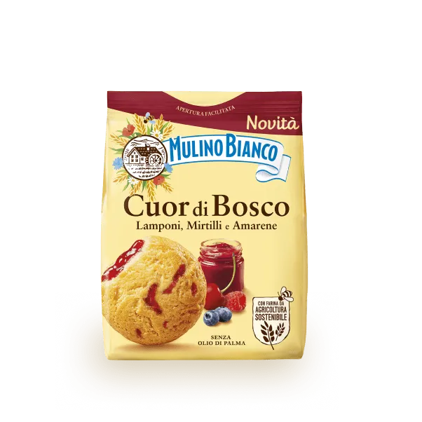 Gebäck mit Waldfrucht- und Sauerkirschfüllung Cuor di Bosco Mulino Bianco, 300 g