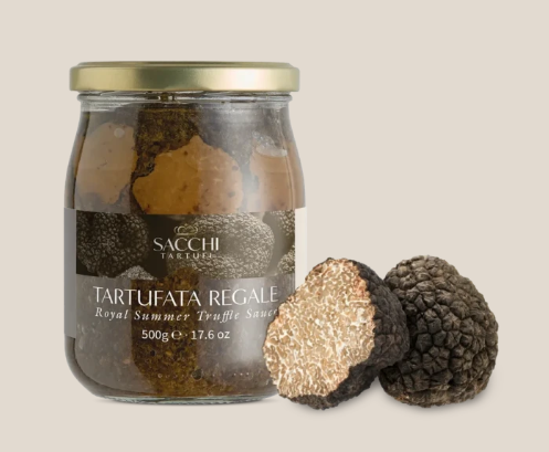 Royal truffle sauce 10% with truffle slices, 500 g