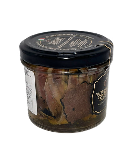 Anchovy fillets with black truffle