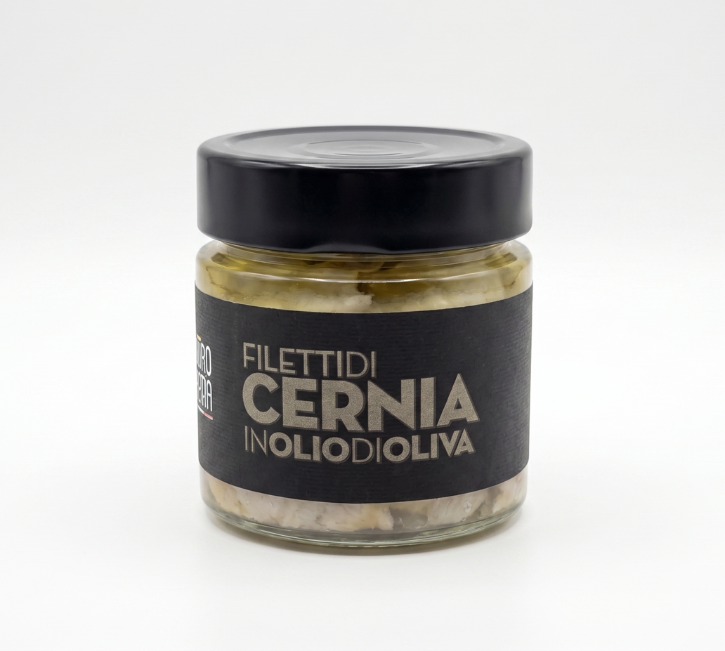 Filety z Kanice v olivovém oleji, 200 g (Filetti di Cernia)