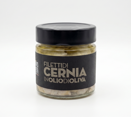 Filety z Kanice v olivovém oleji, 200 g (Filetti di Cernia)