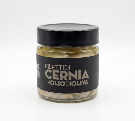Grouper fillets in olive oil, 200 g (Filetti di Cernia)