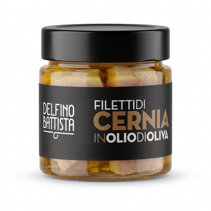 Filety z Kanice v olivovém oleji, 200 g (Filetti di Cernia)
