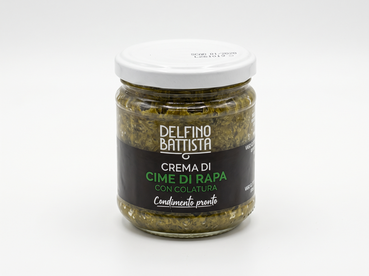 Krém z Brukve řepák s ančovičkovou šťávou Colatura, 180 g (Crema di cime di rapa con Colatura)