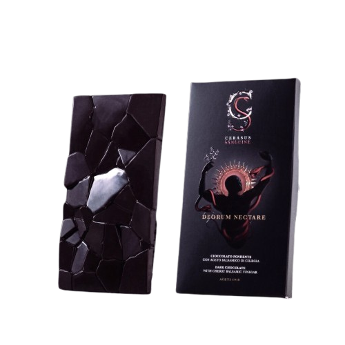 Dunkleschokoladentafel gefüllt mit Kirsch-Balsamico-Creme, 120 g