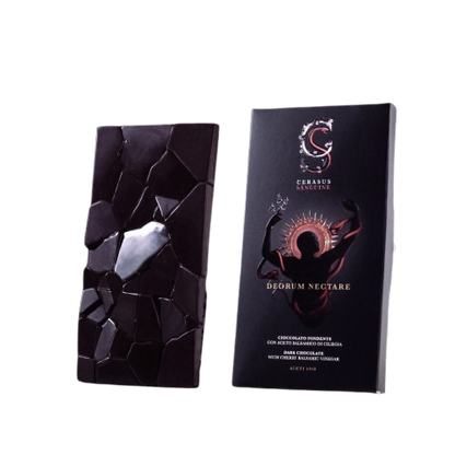 Dunkleschokoladentafel gefüllt mit Kirsch-Balsamico-Creme, 120 g