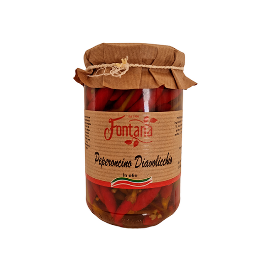 Italská chilli paprika Diavolicchio v oleji, 290 g