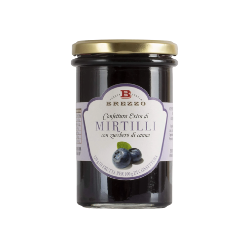 Blueberry jam extra, 350 g (120 g of fruit per 100 g of jam)