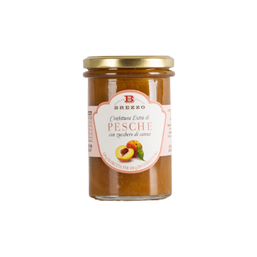 Peach jam extra, 350 g (120 g of fruit per 100 g of jam)