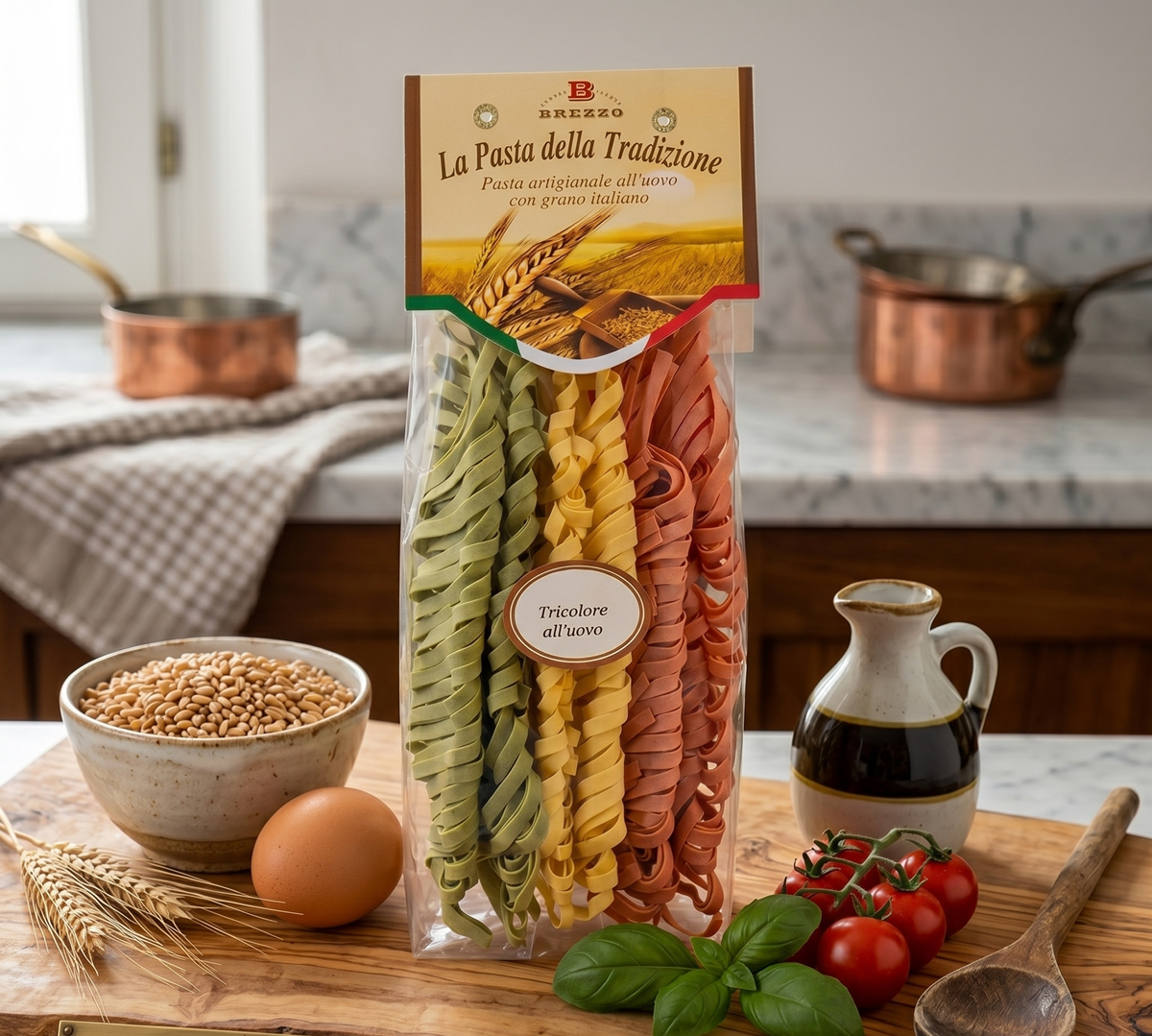 Dreifarbige Eier-Tagliatelle, 250 g
