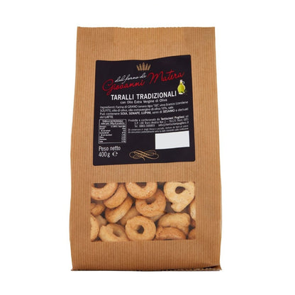 Traditional Taralli with extra virgin olive oil, 400 g